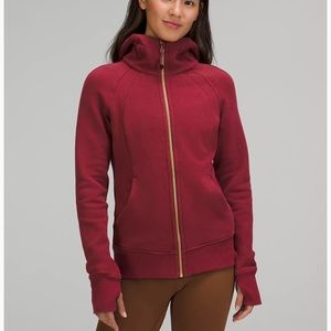 Lululemon scuba hoodie maroon burgandy & gold size 6